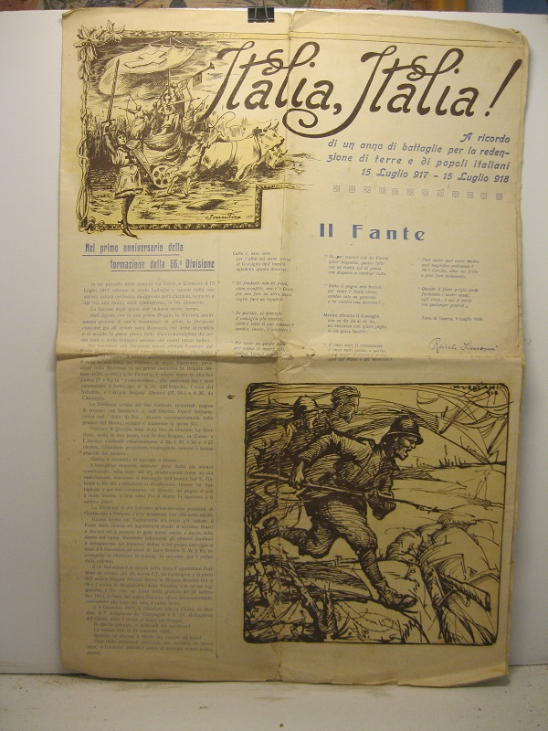 Italia, Italia! A ricordo di un anno di battaglie per la redenzione di terre e di popoli italiani, 15 luglio 917-15 luglio 918